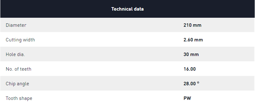 FESTOOL Saw Blade (210x2,6x30 PW16) - Image 2