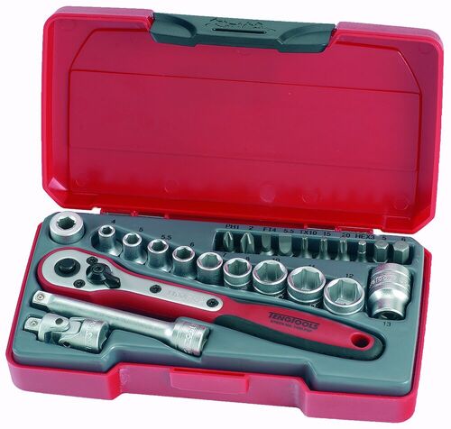 TENGTOOLS Socket Set (1/4" Drive, 24 Piece)