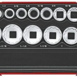 TENGTOOLS Socket Set (1/2" Drive, 15 Piece, Imperial)