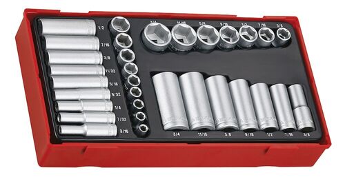 TENGTOOLS Socket Set (1/4" & 3/8" Drive, Imperial)