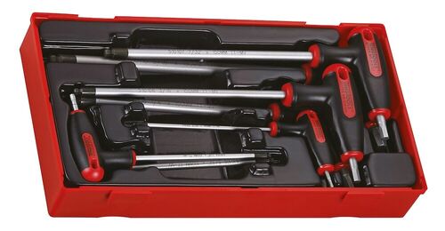 TENGTOOLS T-Handle HEX Key Set (Imperial, Ball End, 7 Piece)