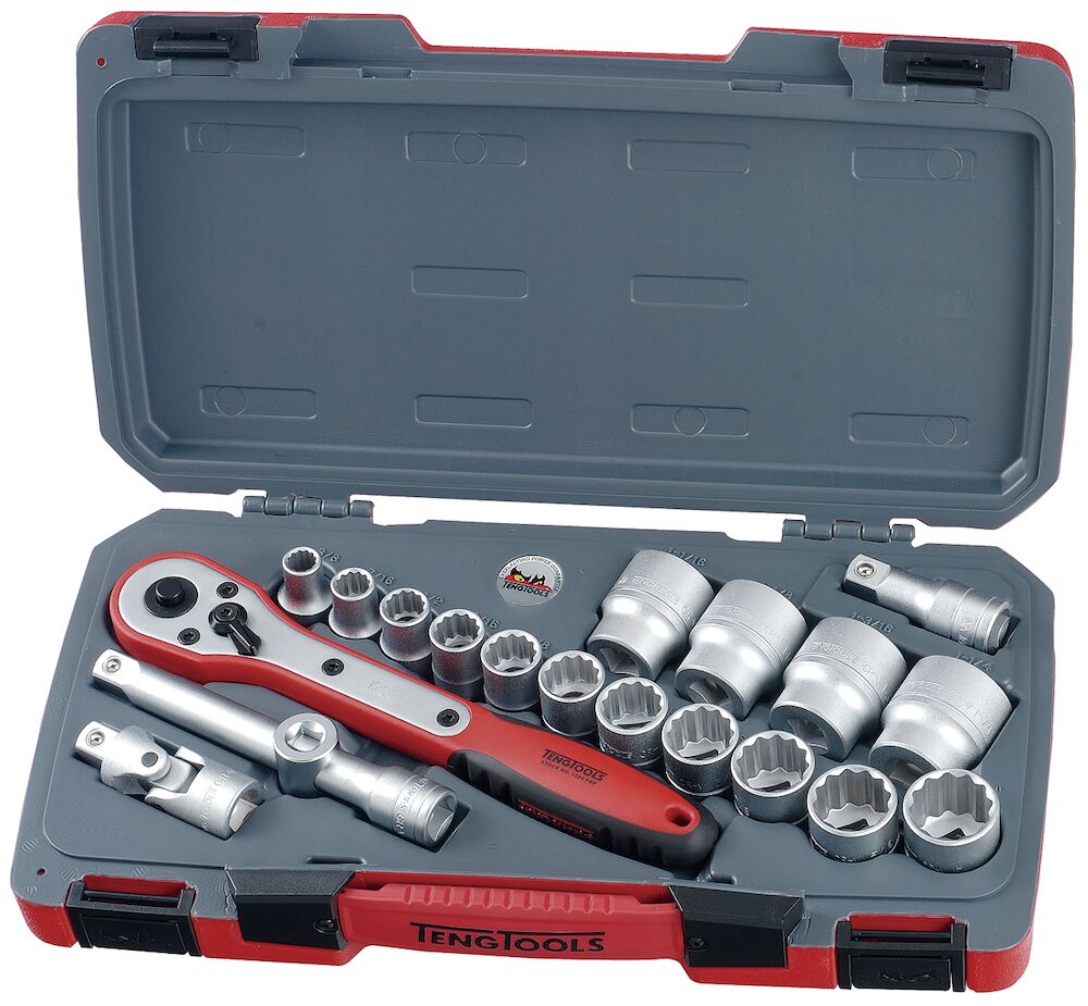 TENGTOOLS Socket Set (1/2" Drive, 20 Piece, Imperial)