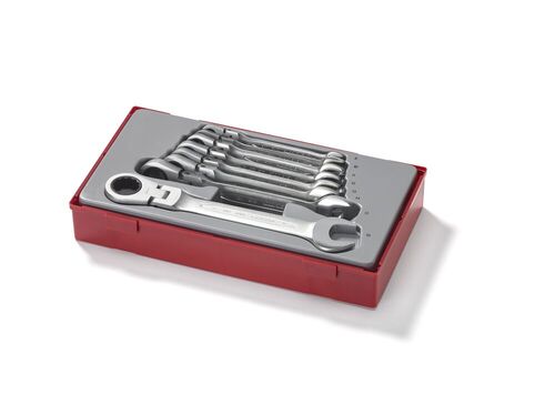TENGTOOLS Ratchet Spanner Set (8 Piece, Flex Head, 8-19mm)