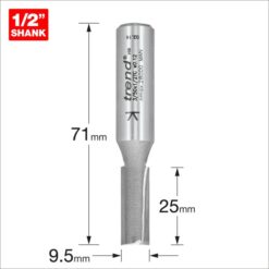 Alternative view of TREND Two Flute Cutter (9.5x25mm, 1/2" Shank)