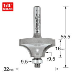 Alternative view of TREND Bearing Guided Ovolo (9.5mm, 32x16mm, 1/4" Shank)