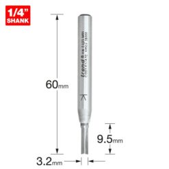 Alternative view of TREND Two Flute Cutter (3.2x9.5mm, 1/4" Shank)