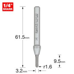 Alternative view of TREND Radius Cutter (1.6mm, 3.2x9.5mm, 1/4" Shank)