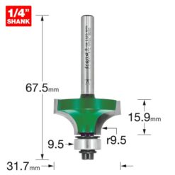 Alternative view of TREND Bearing Guided Round Over (9.5mm, 31.7x15.9mm, 1/4" Shank)
