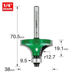 Alternative view of TREND Bearing Guided Round Over (12.7mm, 38x19.1mm, 1/4" Shank)