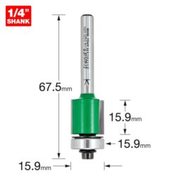 Alternative view of TREND Bearing Guided Trimmer (15.9x15.9mm, 1/4" Shank)