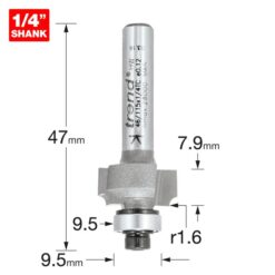 Alternative view of TREND Bearing Guided Ovolo (1.6mm, 15.9x7.9mm, 1/4" Shank)