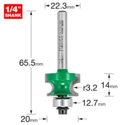 Alternative view of TREND Bearing Guided Corner Bead (3.2mm, 22.3x14mm, 1/4" Shank)