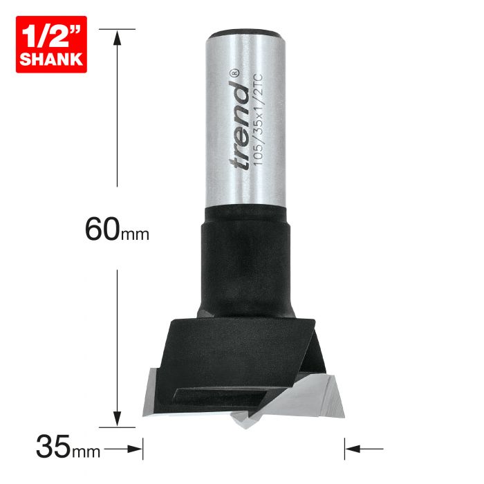 TREND Router Hinge Bit (35mm, 1/2" Shank) - Image 2