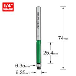 Alternative view of TREND Bearing Guided Trimmer (6.35x25.4mm, 1/4" Shank)