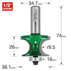 Alternative view of TREND Bearing Guided Corner Bead (9.5mm, 38.1x26mm, 1/2" Shank)