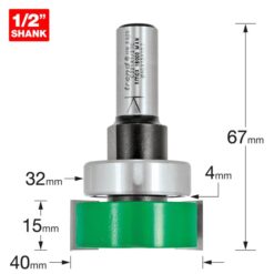 Alternative view of TREND Recesser (40x15mm, 1/2" Shank)