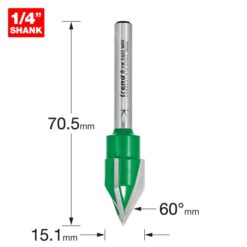 Alternative view of TREND Three Flute Engraver (60°x13mm, 14.5x13mm, 1/4" Shank)