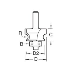 Alternative view of TREND Bearing Guided Corner Bead (4.8mm, 26x16mm, 1/4" Shank)