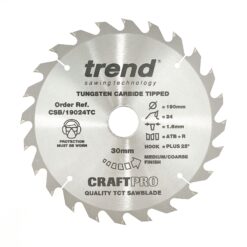 TREND CRAFTPRO Saw Blade (190x30mm, 24T, 1.55mm for DCS575)
