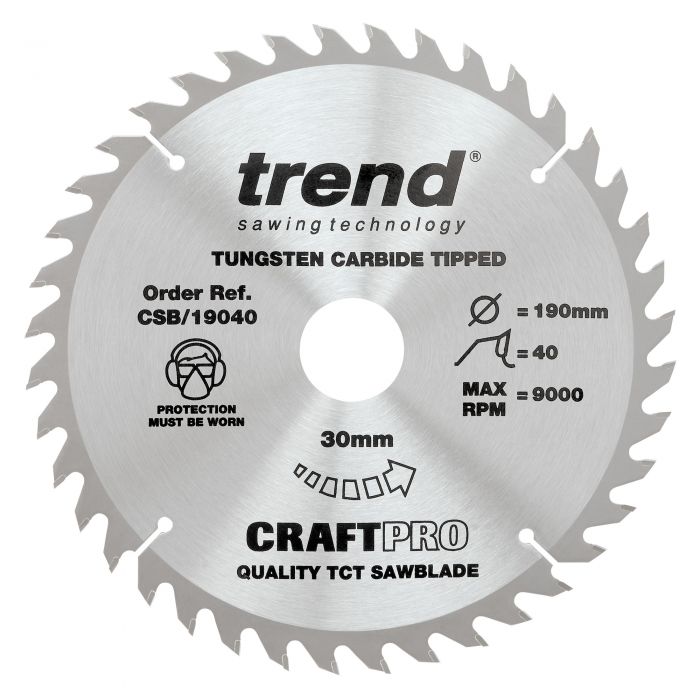 TREND CRAFTPRO Saw Blade (190x30mm, 40T)