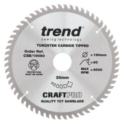 TREND CRAFTPRO Saw Blade (190x30mm, 60T)