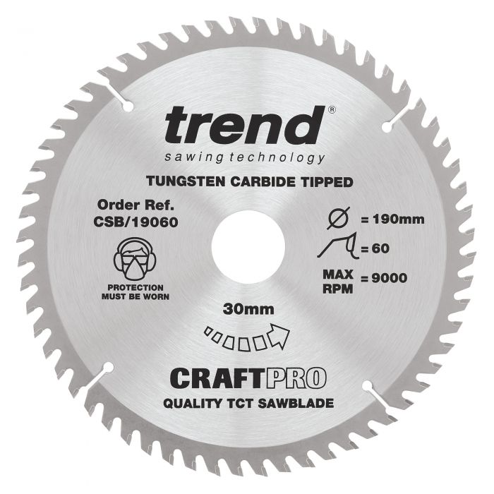 TREND CRAFTPRO Saw Blade (190x30mm, 60T)