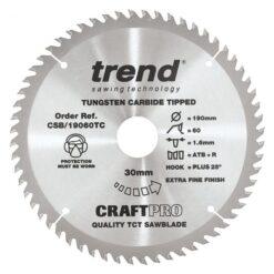 TREND CRAFTPRO Saw Blade (190x30mm, 60T, 1.55mm for DCS575)