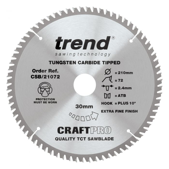 TREND CRAFTPRO Saw Blade (210x30mm, 72T)