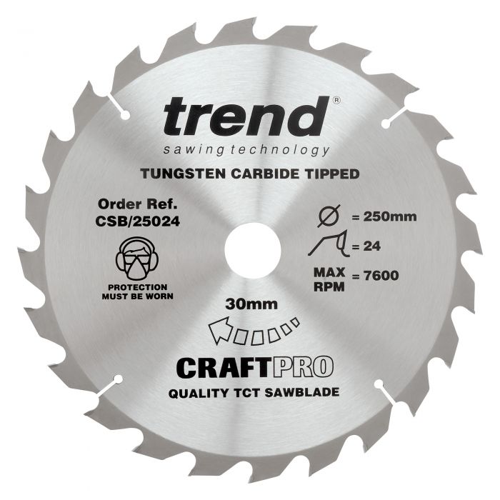 TREND CRAFTPRO Saw Blade (250x30mm, 24T)