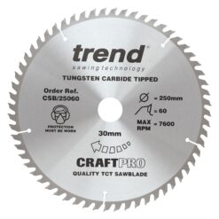 TREND CRAFTPRO Saw Blade (250x30mm, 60T)