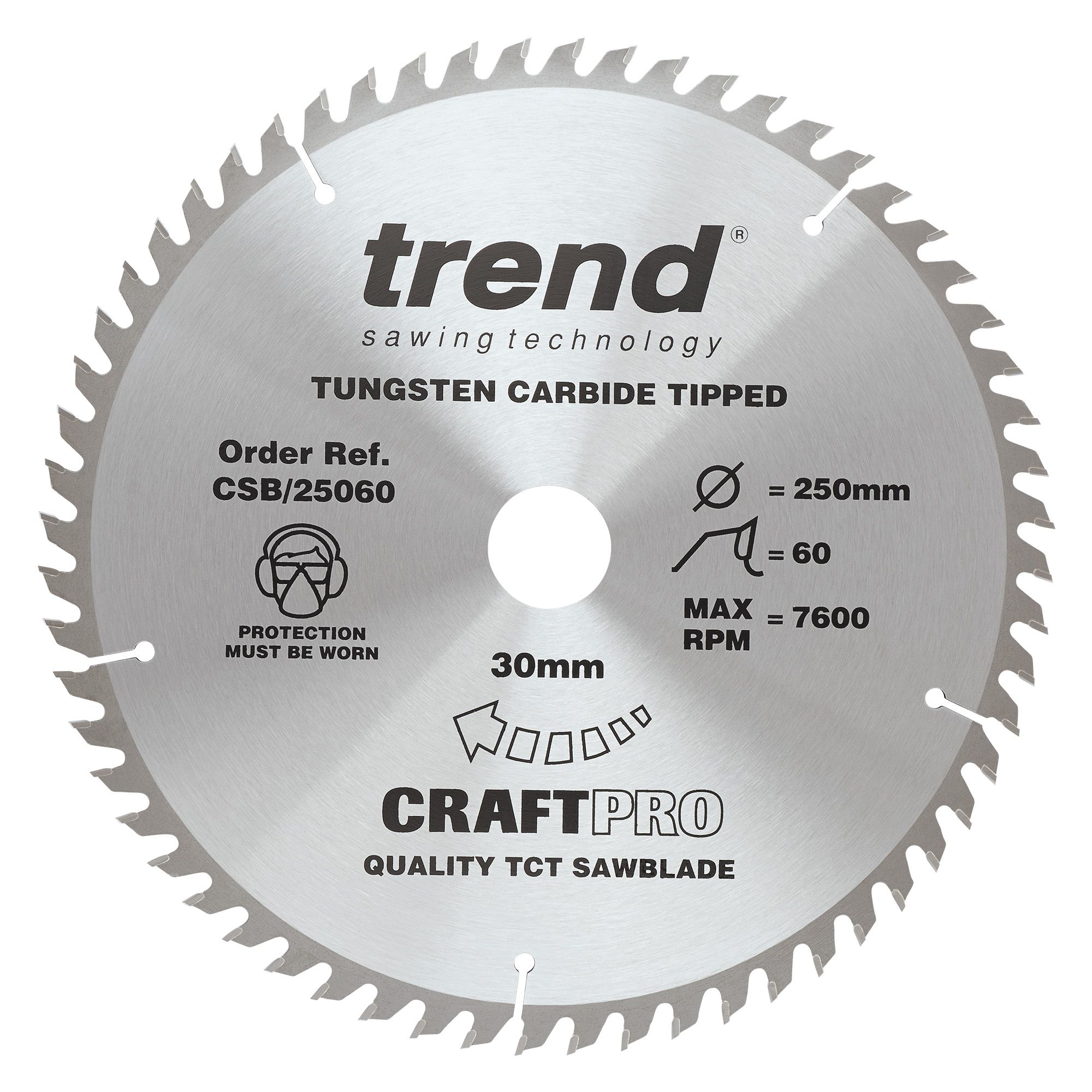 TREND CRAFTPRO Saw Blade (250x30mm, 60T)