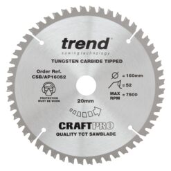 TREND CRAFTPRO Saw Blade (160x20mm, 52T, TC)