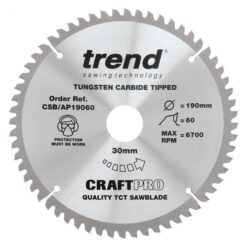 TREND CRAFTPRO Saw Blade (190x30mm, 60T, TC)
