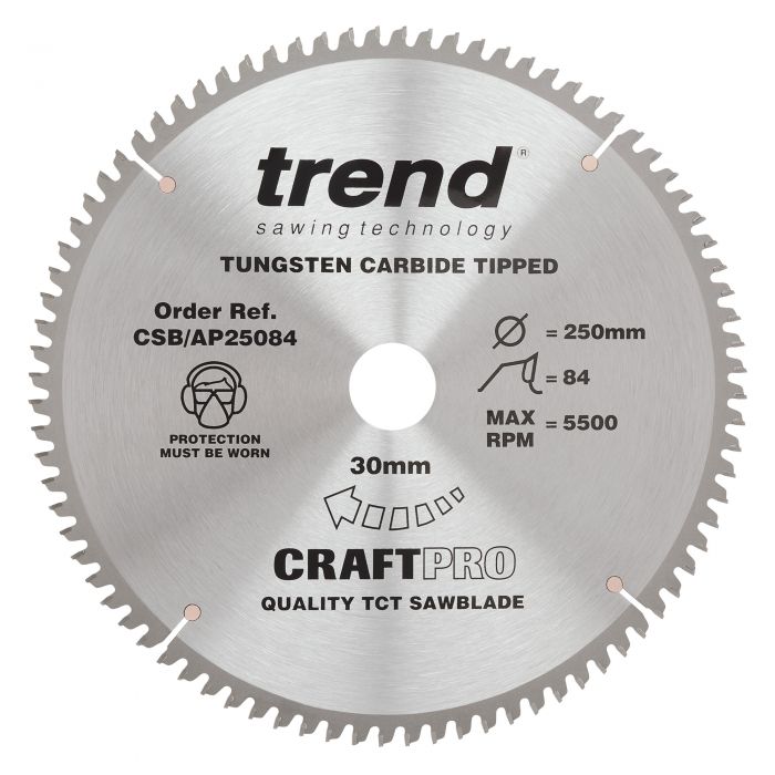 TREND CRAFTPRO Saw Blade (250x30mm, 84T, TC)
