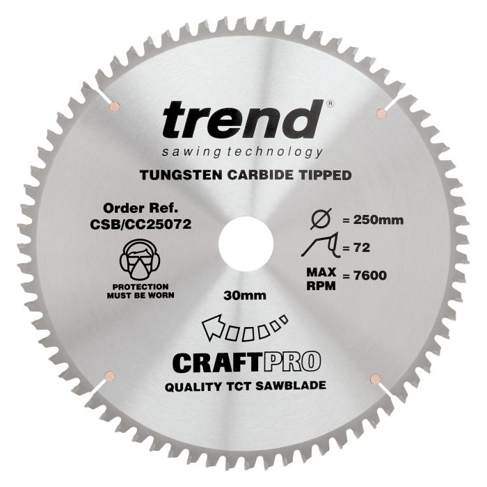 TREND CRAFTPRO Saw Blade (250x30mm, 72T)