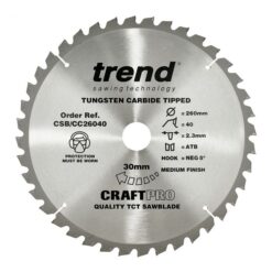 TREND CRAFTPRO Saw Blade (260x30mm, 40T)