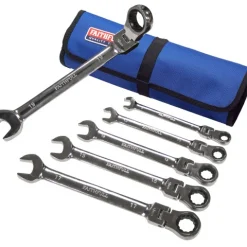 FAITHFULL Combination Spanner Set (Ratchet, Flex Head, 6 Piece)