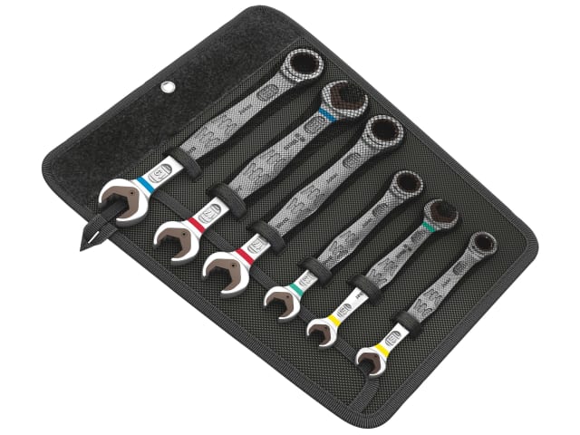 WERA Joker 6000/6002 Ratchet Combination Spanner Set (6 Piece)
