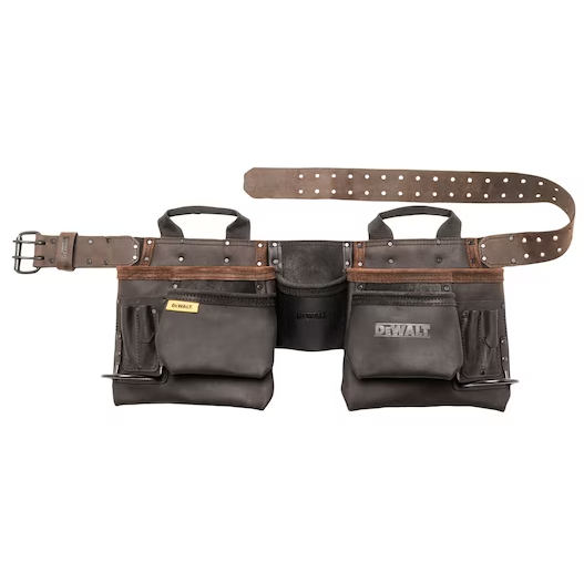 DEWALT Leather Tool Apron (11 Pockets + Belt)