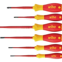 WIHA SoftFinish VDE SlimFix Screwdriver Set (6 Piece, SL/PZ)