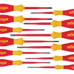WIHA SoftFinish VDE SlimFix Screwdriver Set (12 Piece, SL/PH/PZ/TX/SLPZ)