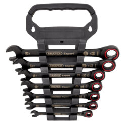 Alternative view of DRAPER Expert HI-Torq Metric Ratchet Combination Spanner Set, Black (7 Piece)