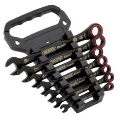 DRAPER Expert HI-Torq Metric Ratchet Combination Spanner Set, Black (7 Piece) - Image 3