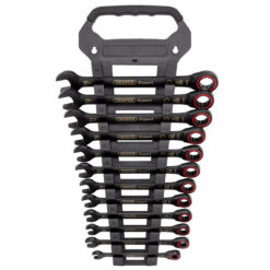 Alternative view of DRAPER Expert HI-Torq Metric Ratchet Combination Spanner Set, Black (12 Piece)