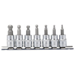 DRAPER Ball-End Hex. Socket Bit Set, 3/8" Sq. Dr., 48mm (7 Piece)