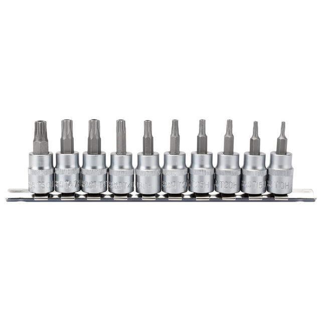 DRAPER TX-Star. Security Socket Bit Set, 3/8" Sq. Dr., 48mm (10 Piece)