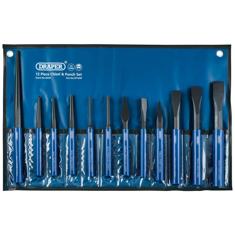 DRAPER Cold Chisel and Punch Set (12 Piece)