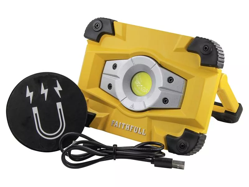 FAITHFULL 20W Rechargeable LED Sitelight with Magnetic Swivel Base - Image 2