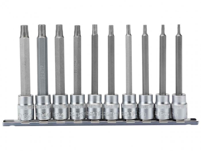 DRAPER TX-Star Plus. Socket Bit Set, 3/8" Sq. Dr., 100mm (10 Piece)