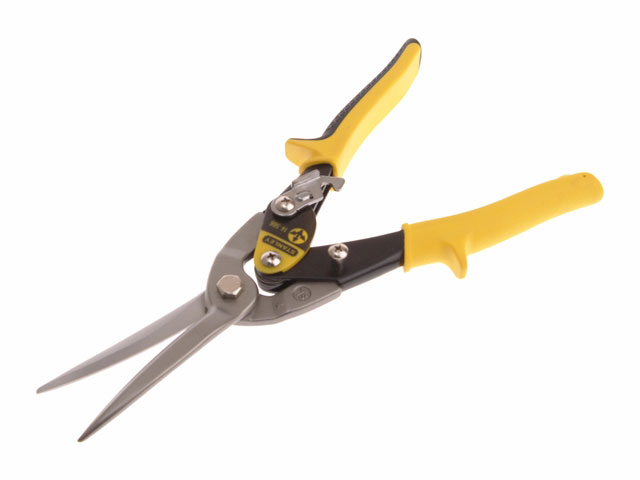 STANLEY Yellow Long Aviation Snips (300mm/12", Straight Cut)